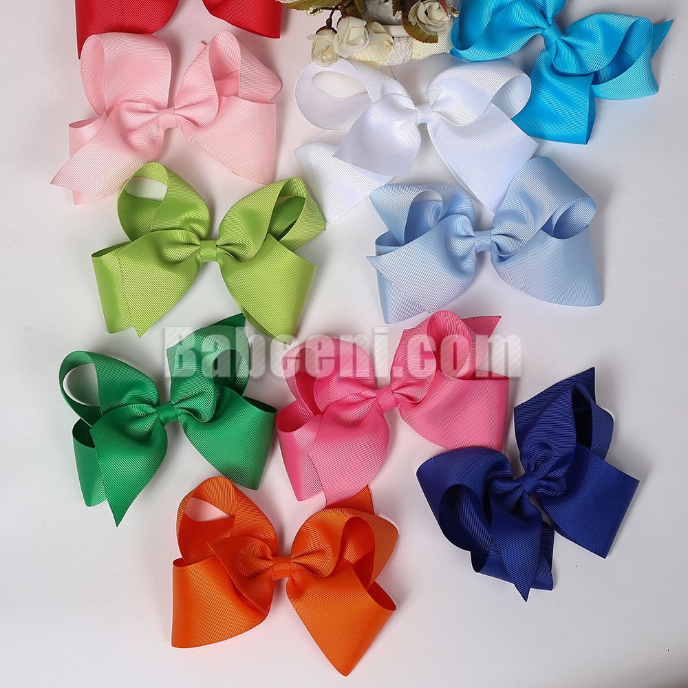 Colorful grosgrain ribbon girls bow - HB 62